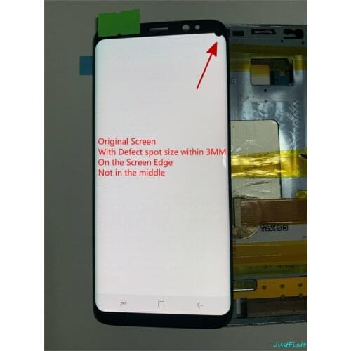 Original Super AMOLED For Samsung Galaxy S8 S8 plus G950f G950 G955 G955F Defect Lcd Display Touch Screen Digitizer With Frame