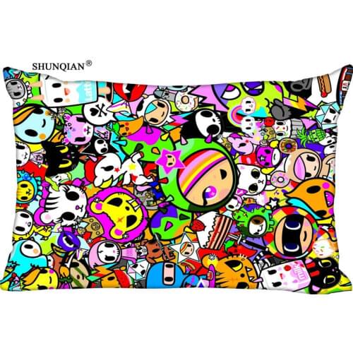 Custom Pillowcase Tokidoki Rectangle Zipper Polyester Cotton Pillow Cover Size 45x35cm (one side) Print