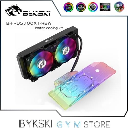 Bykski AIO GPU Cooler RGB For AMD Radeon RX5700/RX5700 XT Graphics Cards, VGA Water Cooling Kit 5V SYNC, B-FRD5700XT-RBW