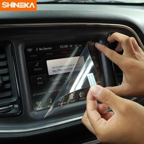 SHINEKA Car Interior GPS Navigation Screen Nanofilm Protective Film Decoration Accessories For Dodge Challenger