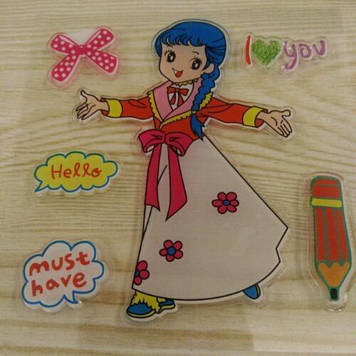 Pigtail Girl Color Rubber Silicone Clear Stamps for Scrapbooking Tampons Transparents Seal Background Stamp Card Making Diy