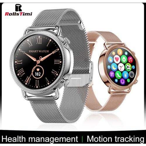 Rollstimi Smart Watch Full Touch Men IP67 Waterproof Bracelet Heart Rate Monitor Sleep Monitoring Fashion Smartwatch Ladies