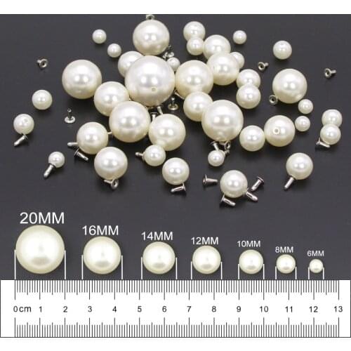 Mix Pearl Rivets Crafts Beads Imitation Pearl For Decoration Plastic Pearl Cap Rivet Studs For Clothes 6mm-20mm Garment Beads