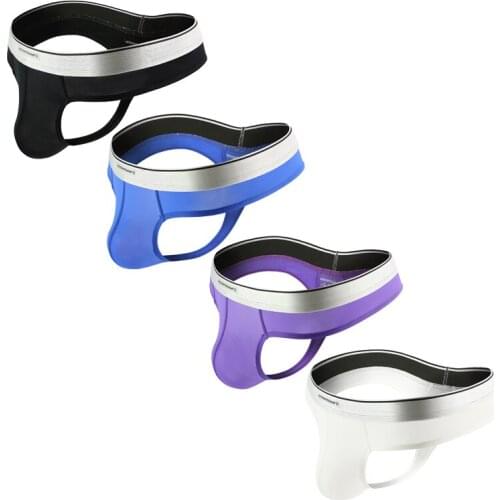 Sexy Mens Ice Silk Thongs And G Strings Jockstrap Gay T-back Men Underwear String Homme Tanga Hombre Man Nylon Homens