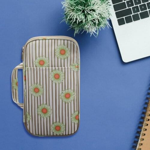 Knitting Needles Bag Practical Large Capacity 600D Oxford Cloth Empty Printed Flower Pattern Crochet Hooks Case for Home