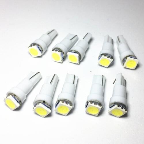 10pcs T5led Car Dashboard Instrument Light Bulb 17 37 73 SMD 5050 Auto LED Lamp 12V white blue red yellow green indicator Light