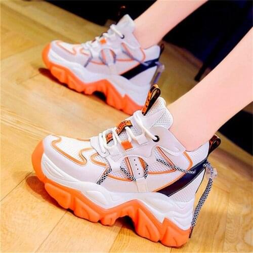 Fashion Sneakers Womens Breathable Ankle Boots Platform Shoe Increasing Height High Heels Casual Party Pumps 34 35 36 37 38 39