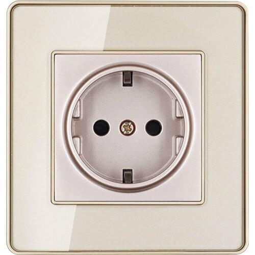 EU High-quality European switch Moral standard Wall Socket Tempered glass Socket panel 86 type