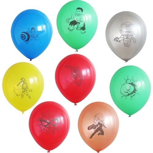 10Pcs 12 Inch Super Hero The Avengers Spiderman Balloon Latex Balloons Kids Birthday Party Decorations Baby Shower Globos Toys