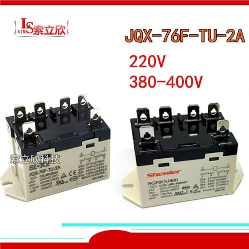 100%Original New Relay JQX-76F-TU-2A 25A 250VAC JQX-76F-TU-2A 380-400VAC 380V-400V 220V JQX76FTU2A 6PIN