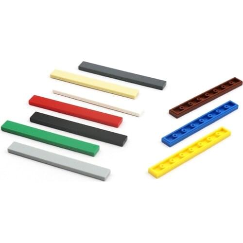 100 Pieces Newest Flat Tiles 1x8 4162 Classic Enlighten Building Blocks Bricks Toys City Friend Blocks Set Accessories