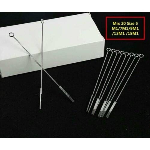 100PCS Professional Tattoo Needles 5M1 7M1 9M1 11M1 15M1 Size Disposable Assorted Sterile Tattoo Needles 0.35mm