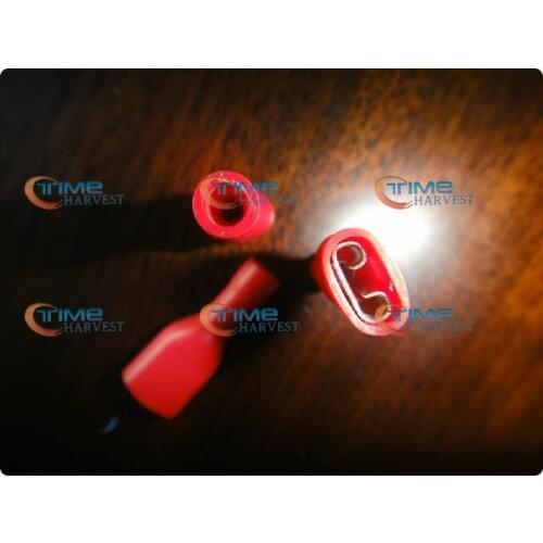 1000pcs/bag 6.3mm Red Female Full Insulated Spade Quick Connector Terminals/Crimp Terminal AWG FDFD1-250 for Wires/Jamma harness
