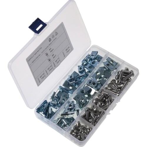 120pcs Auto U Shaped Chimney Nut Replacement Carbon Steel M5 M6 Car Panel Fastener Clips Automobile Accessories