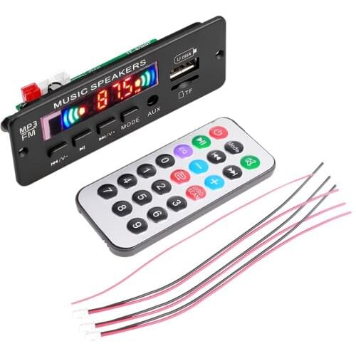 2*3W Amplifier MP3 Player Decoder Board 6V 12V Bluetooth 5.0 Car FM Radio Module Support FM TF USB AUX Recorders Hands-free