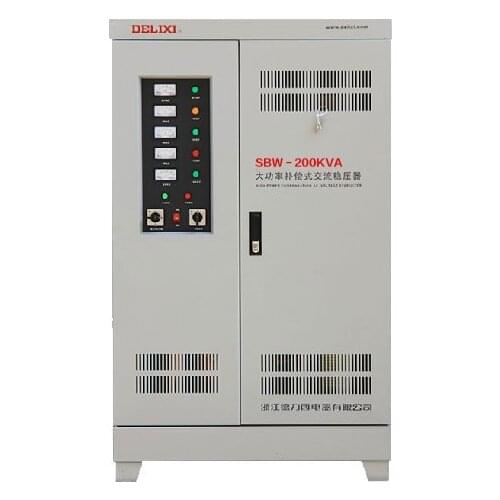 DELIXI SBW-200KVA (200KW) High Power Compensation Three Phase Voltage Stabilizer 200000VA voltage regulator output 380V