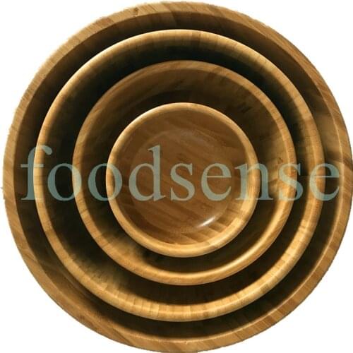 4PCS/set Wood Salad Bowl Bamboo Salad Bowl Serving Bowl for Fruit Snacks Appetizers