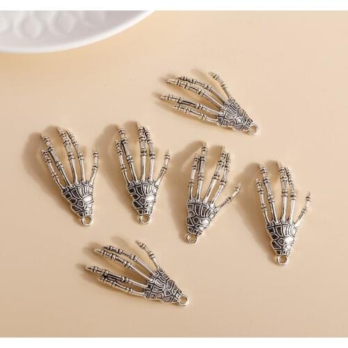 5pcs 18*39mm Trendy Skull Claw Charms Fit Bracelets Pendants Necklaces Handmade Craft Halloween DIY Jewelry Making Accessories