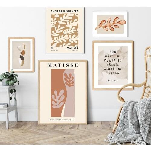 Retro Matisse Abstract Posters And Prints Letter Plants Colorful Canvas Painting Wall Art Pictures For Living Room Unique Decor