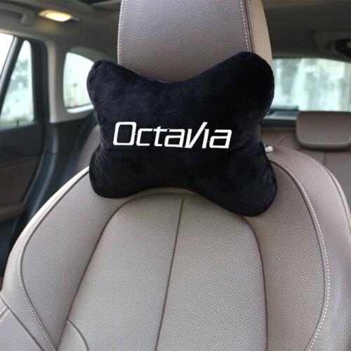 1pcs brand new arrival car neck pillows both side single headrest fit for skoda octavia fabia rapid yeti Kodiaq car styling