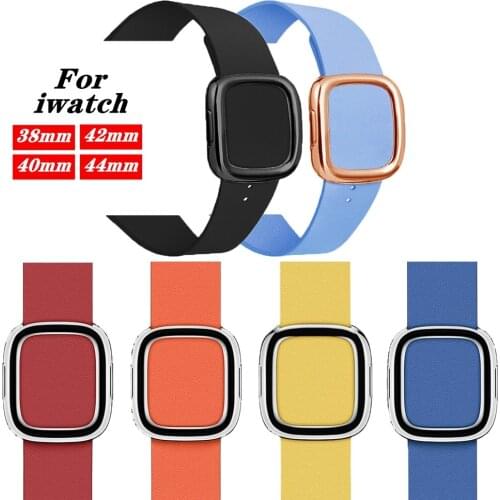 Leather loop bracelet 40 44mm for Apple watch Band 5 4 Modern style wristband strap 38 42mm accessories for iwatch 3 2 1 Correa