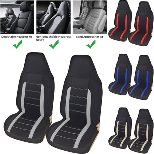 AUTOYOUTH High Back Car Seat Covers Gray and Black Universal Fits 2pcs Front Bucket Seat,Fit For Cars, Trucks, SUVs, Vans
