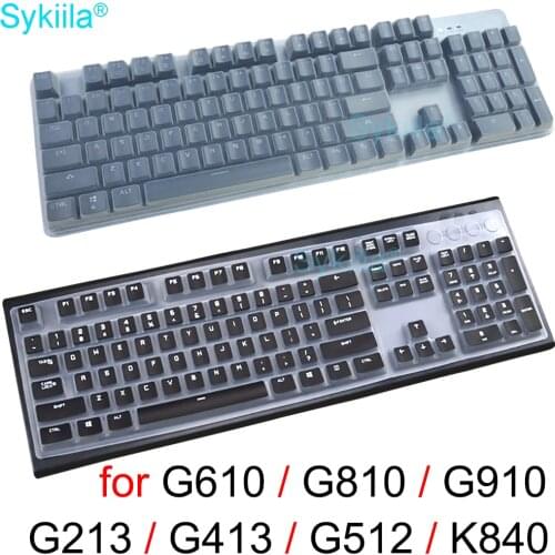 Keyboard Cover for Logitech G610 G810 G910 G213 G413 G512 Transparent Clear Black Silicone TPU Film Case Thin Russian US