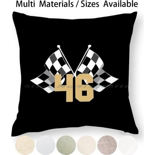 Motorradsport No. 46 Moto Pillow Case Throw Pillow Cover Cotton Linen Flax Motorradsport 46 Biker Vr Fan Rennen Racing Bikelife