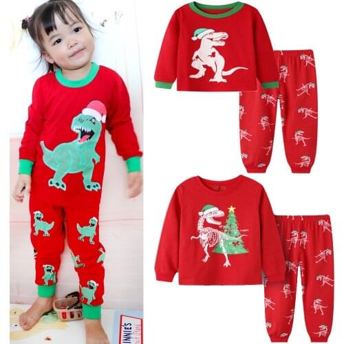 Childrens Pajamas Boys Pyjama Kids Halloween Christmas Pajama Sets Dinosaur TreeToddler Sleepwear Children Cotton Nightwear