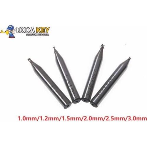 HSS end milling cutter vertical key machine drill key cutting machine milling cutter 1.0mm 1.2mm 1.5mm 2.0mm 2.5mm 3.0mm
