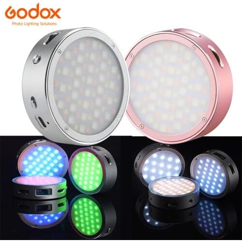 Godox R1 Round RGB Mini Creative Light LED Video Light Fill Light 2500K-8500K CRI 98 for Video Recording Microfilms VS BOYA