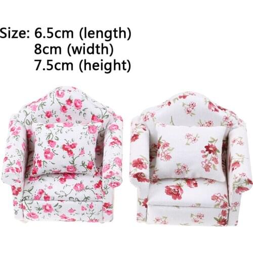 Soft Mini Flower Sofa For Dolls Mini Furniture Toy Pretend Play 1:12 Toy For Girls Gifts Children Decoration Miniature Dollhouse