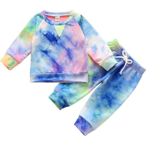 0-18M Newborn Kid Baby Clothes set Girl Tie Dye Print T-shirt Top Pant suit Elegant Cute Sweet Fashion Streetwear Outfit