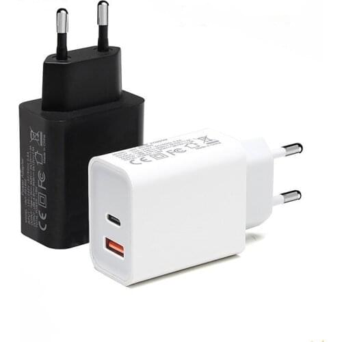 2pcs Dual Port 18W Wall Charger with Power Delivery PD 3.0 and One USB Power Port for iPhone 11/XS/SE/Max/XR/X/8/7/6/Plus, iPad