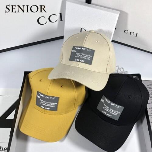 Autumn Korean Fashion Labeling Couple Baseball Cap Street Casual Pure Cotton Comfortable Stretch Hip Hop Cap Women Baseball Cap