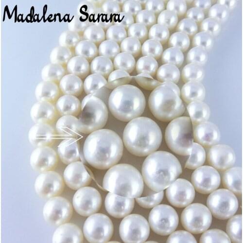 MADALENA SARARA AA Freshwater Pearl Necklace 10-11mm Premium Pearl Strand Fine Lubster DIY Bead Making 100% Guarantee 22pcs