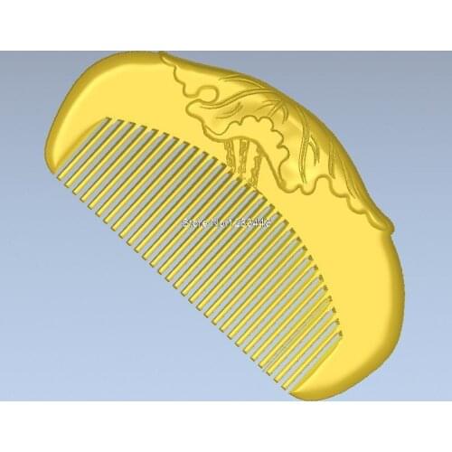 Comb with lotus leaf 3d model relief for cnc in STL file format 3D model for CNC machine