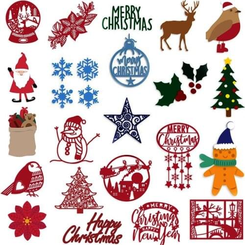 Christmas Trees Crystal Ball Snowflake Gingerbread Flowers Frames Metal Cutting Dies for DIY Scrapbooking Cards Crafts New 2019