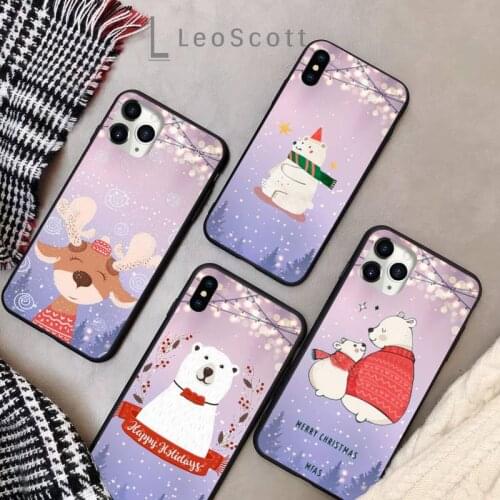 Merry christmas art abstract holiday Phone Case for iPhone 11 12 pro XS MAX 8 7 6 6S Plus X 5S SE 2020 XR