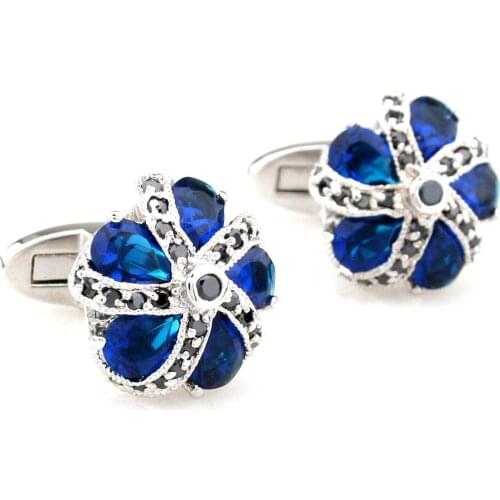 Retail Zircon Series Male Blue Black Multicolour three-colour Nail Sleeve 250021 Box Cuff Links