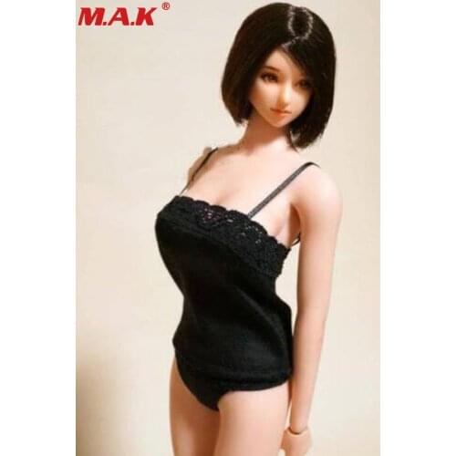 1:6 Female Girl Woman black/white Sling Shirt Underwear Clothes Sets Sexy Lingerie For 12 Inches PH Body Figures Accessories