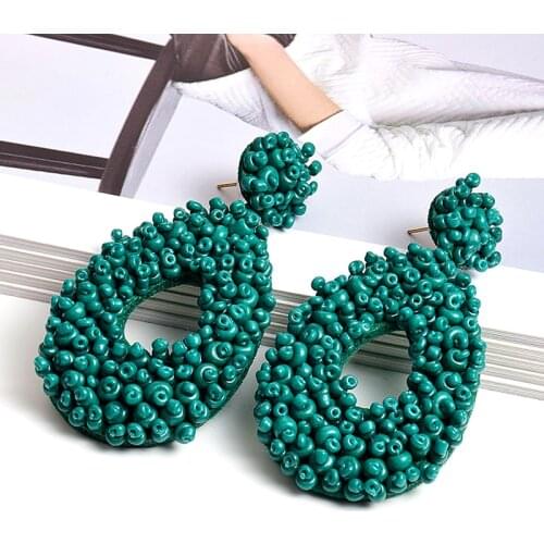 New Arrival Water Drop Shape Earring Fine Jewelry Gift For Women Bohemian Ethnic Handmade Beads Earrings Accessories Wholesale