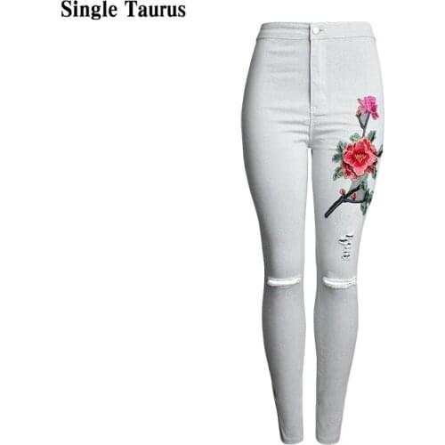 Женские джинсы с вышивкой Single Taurus China At AliExpress