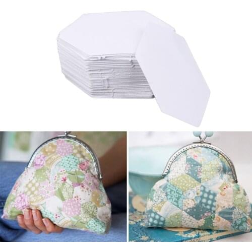 100Pcs Stretched Hexagon Templates Paper Quilting Patchwork Sewing Craft DIY