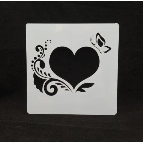 13*13 heart Layering Stencils for Diy scrapbook/photo album Decorative Embossing coloring,painting stencil,home decor