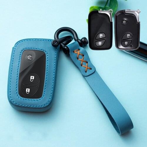 High Quality Leather Car Key Cover Case Holder Keychain For Lexus RX LX GX ES250 RX270 3 4 Buttons Accessories