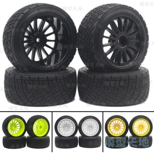 4PCS/SET HSP 94177 HPI WR8 Car Tires Green 80*35MM Nylon Wheel Rim Silicone Tyres