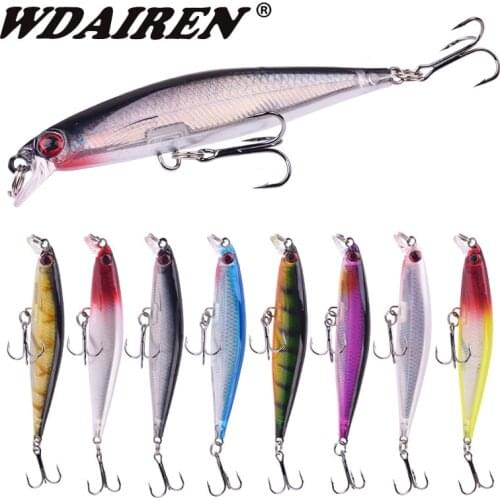 1Pcs Laser Plastic Minnow Fishing Lures 80mm 5.2g Japan Sinking Wobblers for Bass Pike Charkbaits Swimbaits Professional Bait