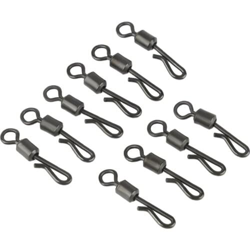 10PCS/Lot Ball Bearing Swivel Solid Rings Fishing Connector Ocean Boat Fishing Hooks Quick Fast Link Connector