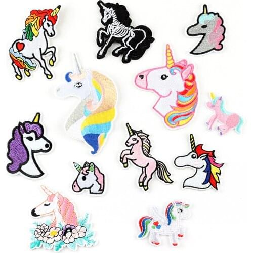 12 pcs Unicorn Embroidery Badge Patch, Ironing Clothing Sewing Supplies Decoration Patch Clothing Backpack DIY Decoration